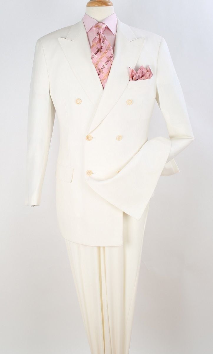 Apollo King Men's 3 Piece 100% Worsted Wool Suit Double Breasted