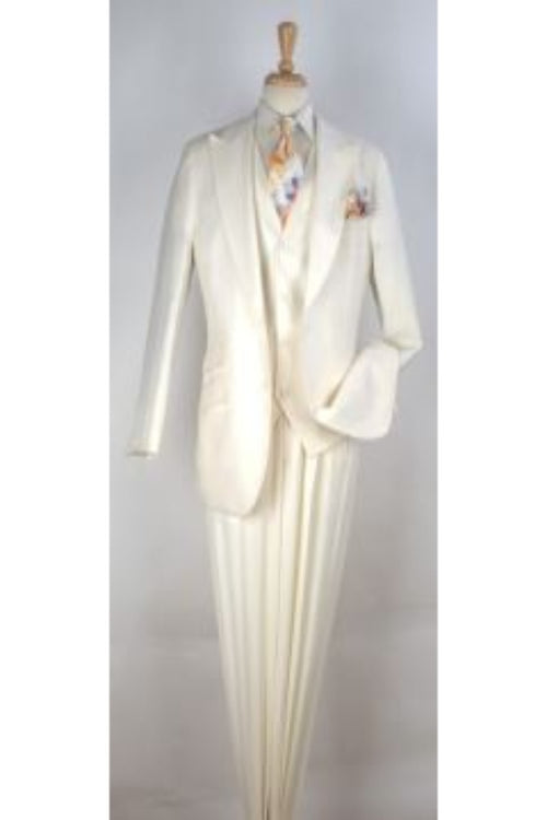 Apollo King Men's Outlet 3pc 100% Worsted Wool Suit Peak Lapel Classic Professional Look