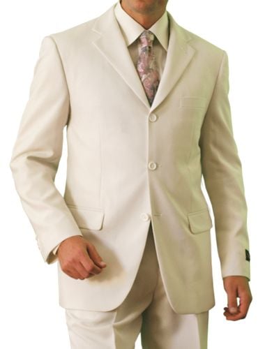 Tazio Men's Non-Vented 3-Button Discount Suit - 2-Piece Set - 34 Short or Extra Small