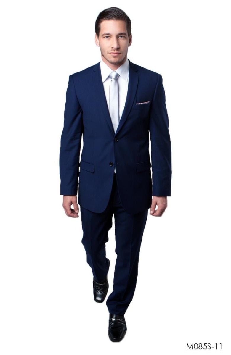 Flat Front Pant Tazio Men's Slim Fit 2-Piece Suit 2 Button Jacket & Flat Front Pant from Outlet Store - 38 Short Jacket+32 Waist Adjustable 28to34)(Height: 5 4 to5 7 )(Neck 15-16.5)S-M)