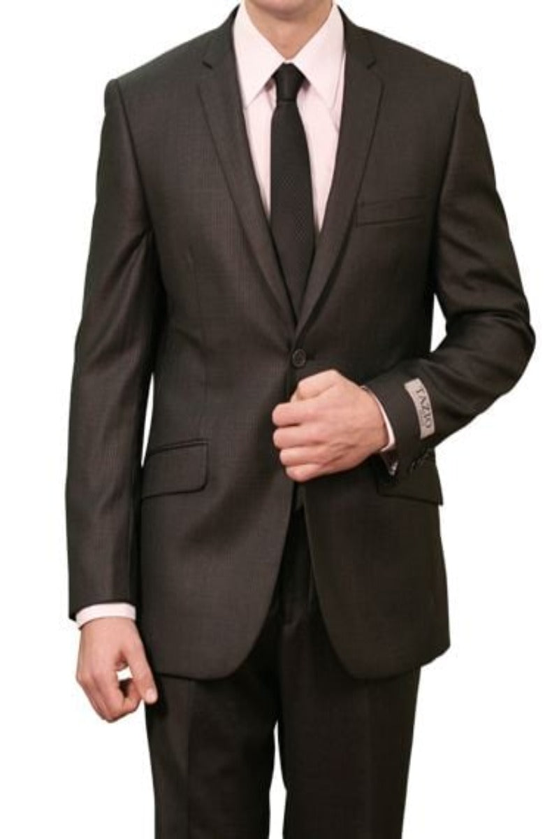Tazio Men's Slim-Fit Sharkskin Stripe 2-Piece Suit - 38 Short Jacket+32 Waist Adjustable 28to34)(Height: 5 4 to5 7 )(Neck 15-16.5)S-M)