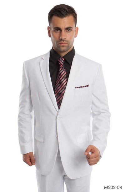 Demantie Men's 2 Piece Solid Executive Suit Flat Front Pants