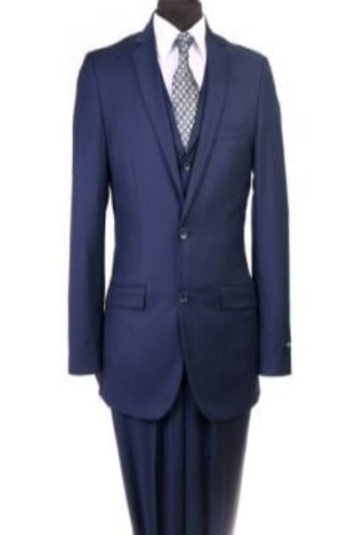 Azzuro Men's 3 Pc Slim Fit Executive Suit Set Lapel Vest