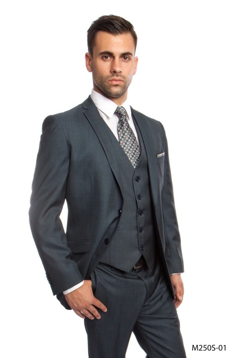 Formal Tazio Men's 3 Piece Slim Fit Executive Business Suit Classy Formal Look - 38 Short Jacket+32 Waist Adjustable 28to34)(Height: 5 4 to5 7 )(Neck 15-16.5)S-M)
