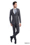 Tazio Men's Executive 3-Piece Ultra-Slim Fit Suit Windowpane Pattern