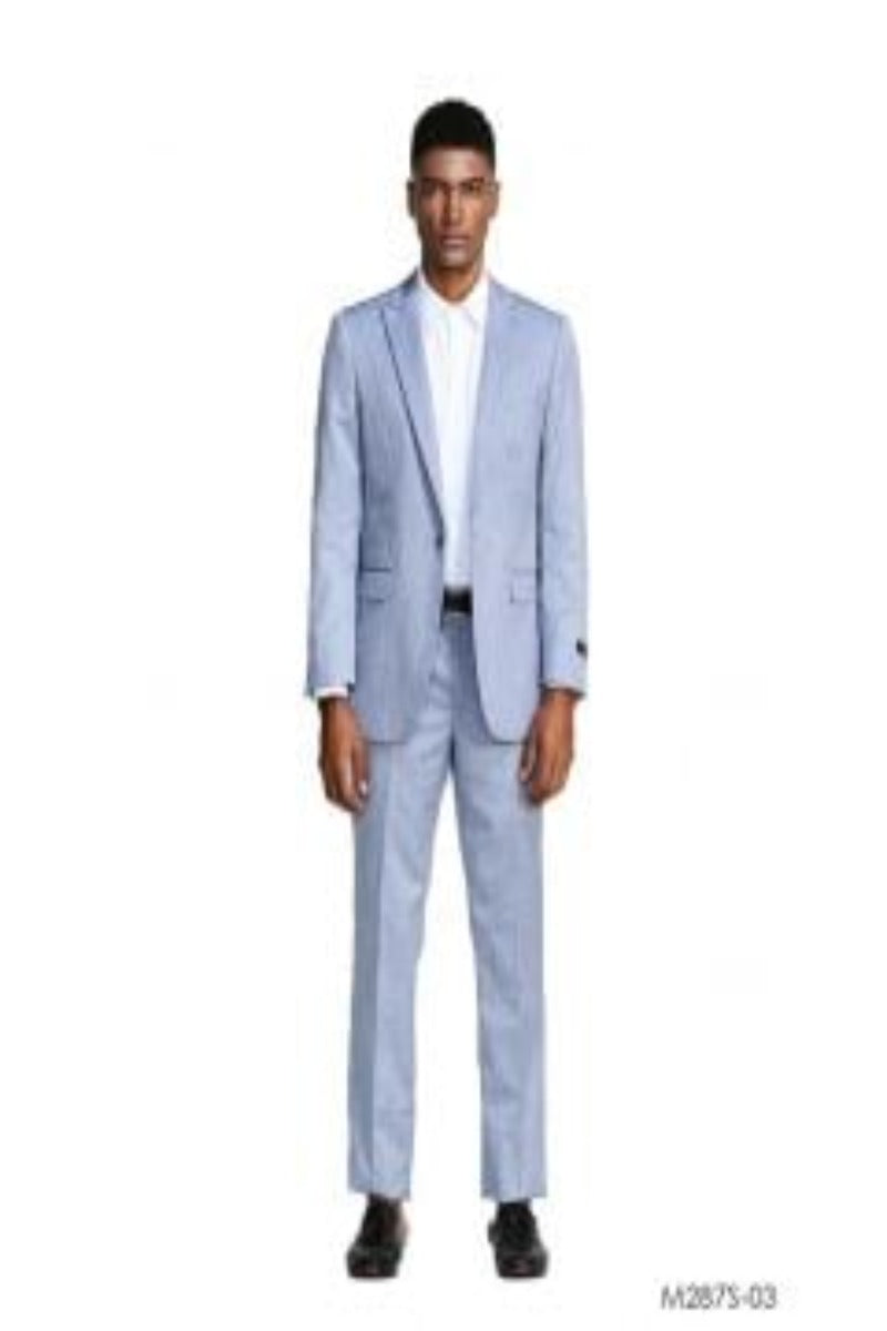 Tazio Men's 2pc Slim Fit Executive Suit with Peak Lapel - Professional Quality - 38 Short Jacket+32 Waist Adjustable 28to34)(Height: 5 4 to5 7 )(Neck 15-16.5)S-M)