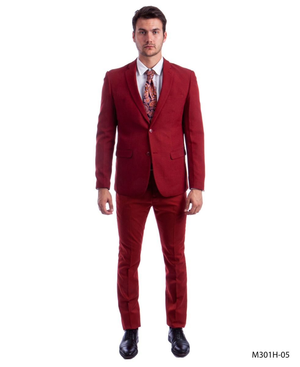 Tazio Men's Executive 2-Piece Suit - Bold Colors - 38 Short Jacket+32 Waist Adjustable 28to34)(Height: 5 4 to5 7 )(Neck 15-16.5)S-M)