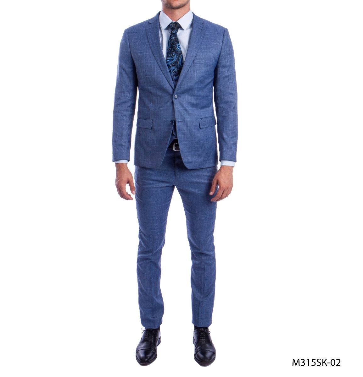Sean Alexander Men's 3 Piece Executive Suit with Unique Vest - 38 Short Jacket+32 Waist Adjustable 28to34)(Height: 5 4 to5 7 )(Neck 15-16.5)S-M)