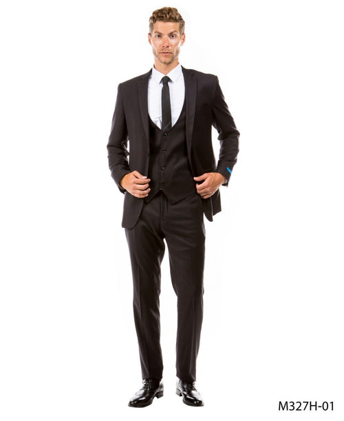 Sean Alexander Men's 3-Piece Pinstripe Executive Suit in black