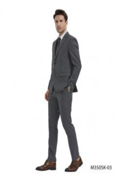 Tazio Men's 3-Piece Skinny Fit Banker Pinstripe Suit | Award-Winning Design