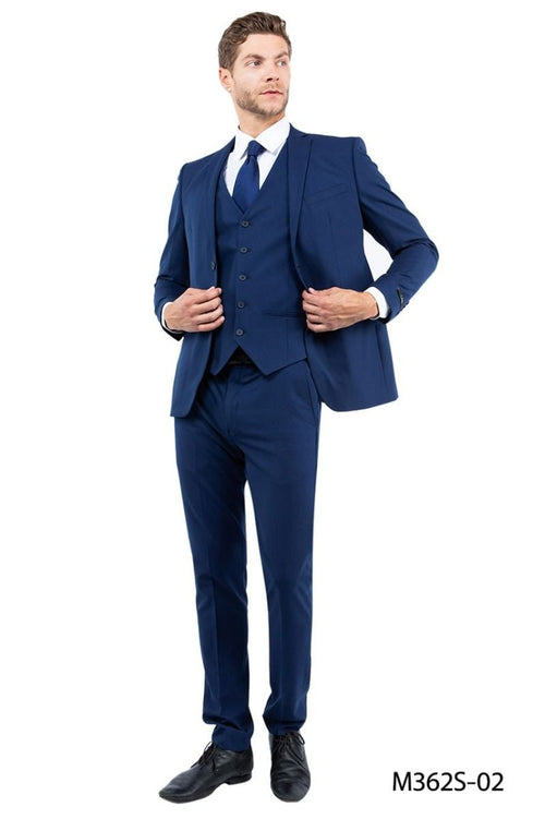 Zegarie Slim Fit 3-Pc black Suit (Solid Colors)