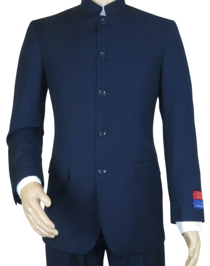 Chinese Collar - Indian Nehru Style  - Men's  Mandarin Collar  2 Piece Suit - 38 Short Jacket+32 Waist Adjustable 28to34)(Height: 5 4 to5 7 )(Neck  15-16.5)S-M)