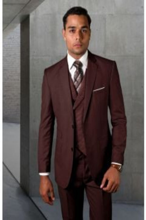 Pant Men's Textured 3 Piece Suit Unique Fashion Vest & Pant Set Statement