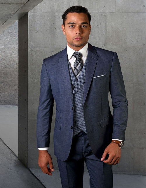 Pant Men's Textured 3 Piece Suit Unique Fashion Vest & Pant Set Statement