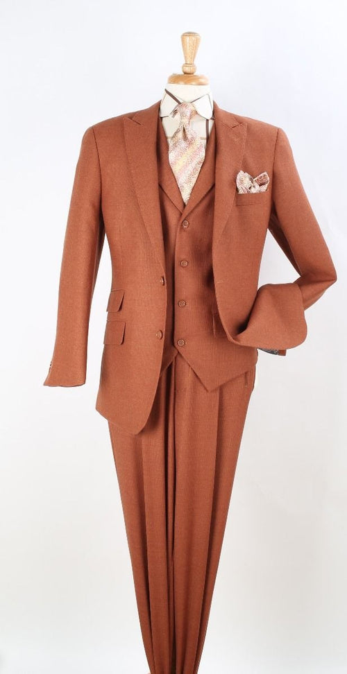 Apollo King Men's 3pc 100% Wool Suit Peak Lapel for Fashionable Look