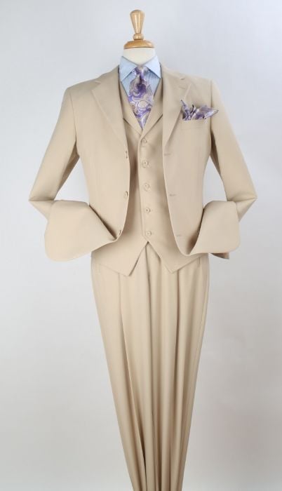 Royal Diamond Men's Solid Color 3pc Suit - Outlet Fashion - 38 Short Jacket+32 Waist Adjustable 28to34)(Height: 5 4 to5 7 )(Neck 15-16.5)S-M)