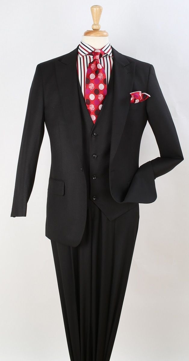 Apollo King Men's 3-Piece Fashion Suit - Wide Peak Lapel