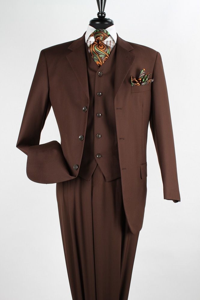Apollo King Men's Executive 3-Piece Suit Pleated Pants Formal Wear - 38 Short Jacket+32 Waist Adjustable 28to34)(Height: 5 4 to5 7 )(Neck 15-16.5)S-M)