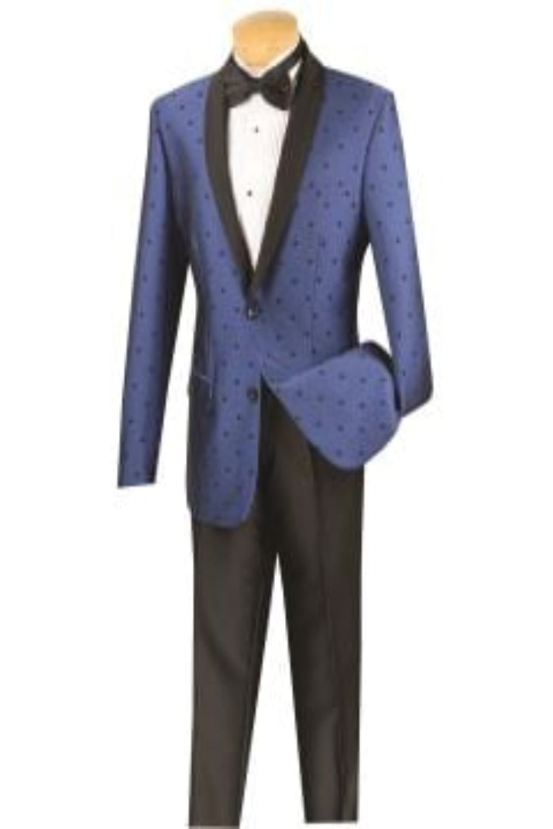 Vinci Men's Slim Fit Polka Dot 2-Piece Suit - Stylish & Elegant