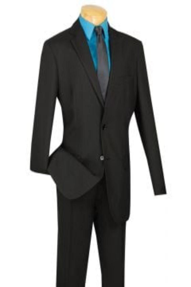 Vinci Men's Big & Tall 2-Piece Poplin Suit - Discounted Prices Purple - 38 Short Jacket+32 Waist Adjustable 28to34)(Height: 5 4 to5 7 )(Neck 15-16.5)S-M)