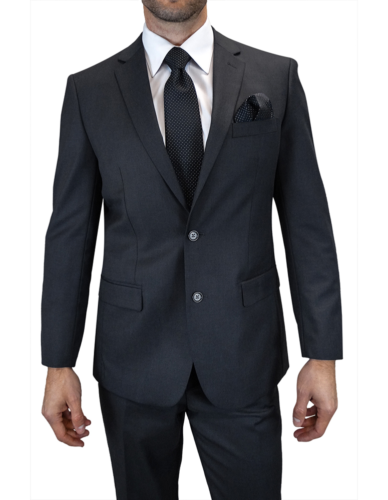 Pacelli by Zacchi Men's 2 Piece Executive Suit Solid Colors - 38 Short Jacket+32 Waist Adjustable 28to34)(Height: 5 4 to5 7 )(Neck 15-16.5)S-M)
