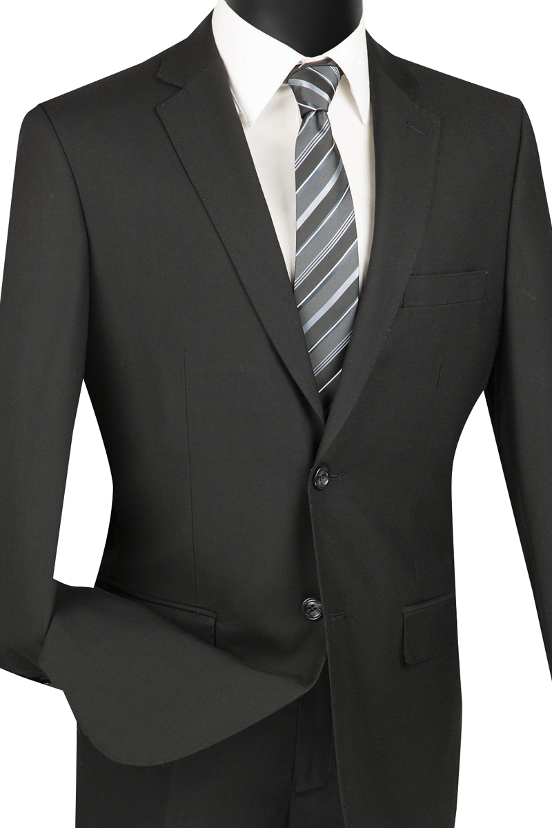Vinci Men's Slim Fit 2-Button Suits in black - Classic Elegance