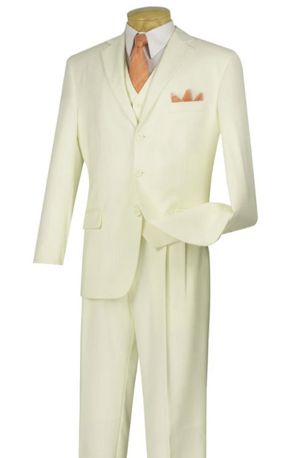 Royal Diamond Men's 3-Piece Poplin Suit Business Ready Fashion