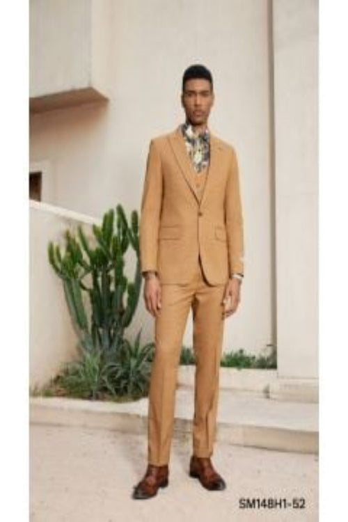 Stacy Adams Mens 3Piece Hybrid Suit Reversible Accent Vest Professional Look