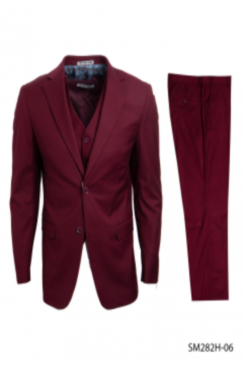 Stacy Adams Men's 3-Pc Executive Suit Notch Lapel Professional Look - 38 Short Jacket+32 Waist Adjustable 28to34)(Height: 5 4 to5 7 )(Neck 15-16.5)S-M)