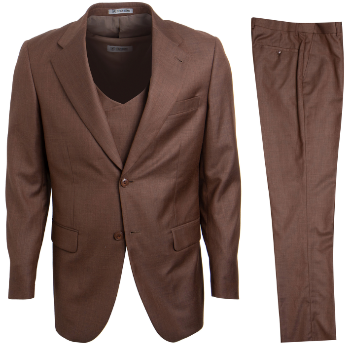 Stacy Adams Textured Solid 3 Piece Executive Slim Men's Suit - 38 Short Jacket+32 Waist Adjustable 28to34)(Height: 5 4 to5 7 )(Neck 15-16.5)S-M)