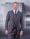 Sleek Plaid Windowpane Texture Business Pattern Modern Fit Side Vented Men's 100% Wool 3 Piece Suit Perfect for Formal Occasions