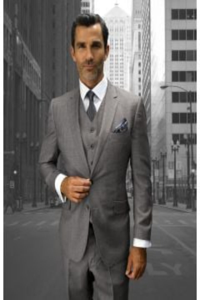 Plaid Suit - Mens Windowpane Suit By Designer Brand - Light Gray main image 1