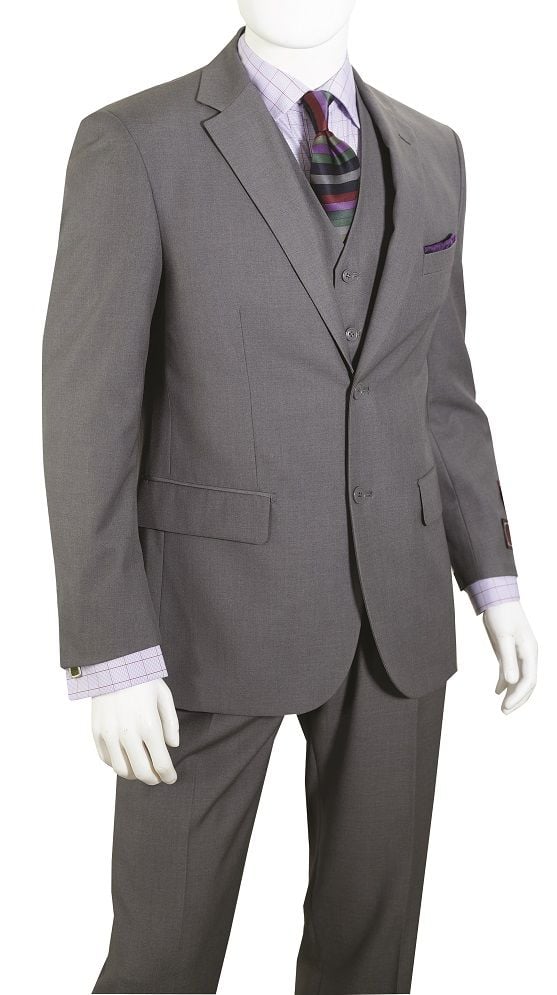 Vittorio St Angelo Men's 3-Piece Classic Suit - Modern Fit with Tailored Design - 34 Short or Extra Small