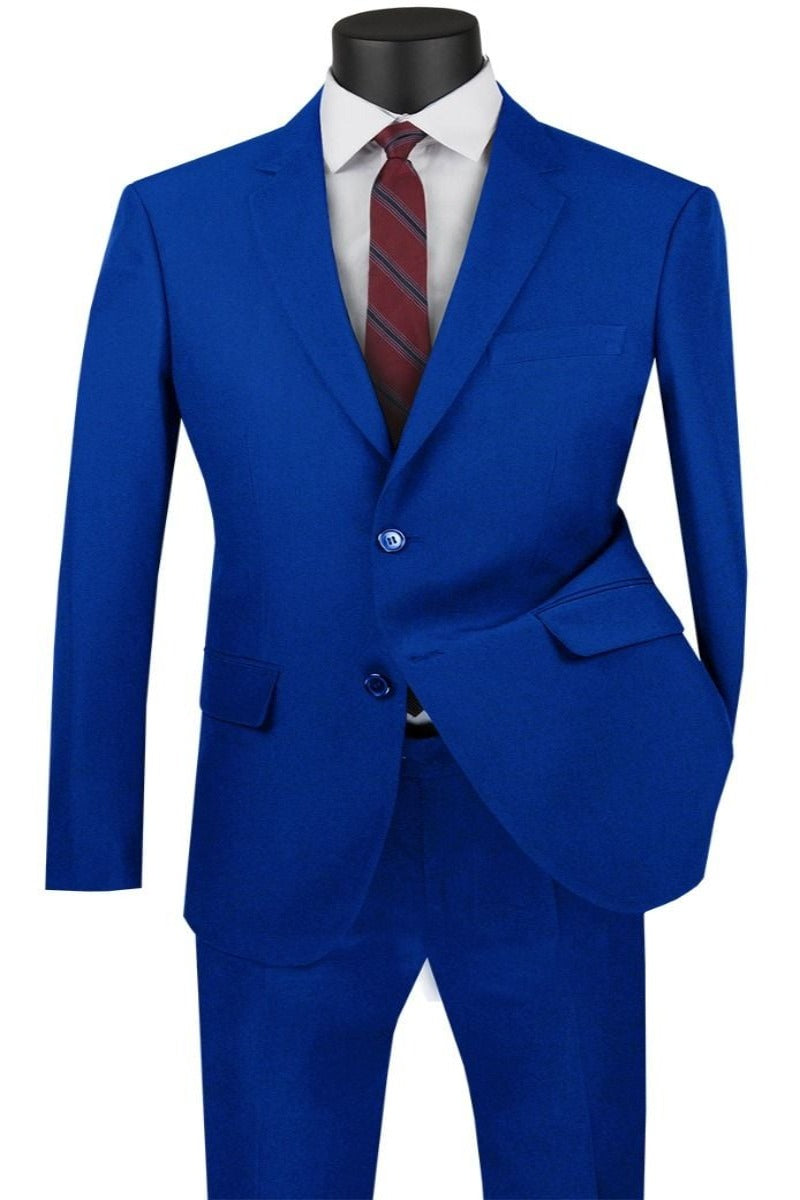 Vinci Men's Big & Tall 2-Piece Poplin Suit - Discounted Prices Purple - 38 Short Jacket+32 Waist Adjustable 28to34)(Height: 5 4 to5 7 )(Neck 15-16.5)S-M)