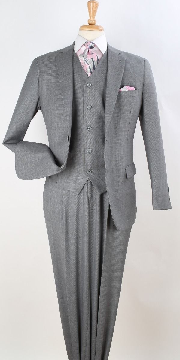 Style Apollo King Men's 100% Wool Suit Classic Executive Style - 38 Short Jacket+32 Waist Adjustable 28to34)(Height: 5 4 to5 7 )(Neck 15-16.5)S-M)