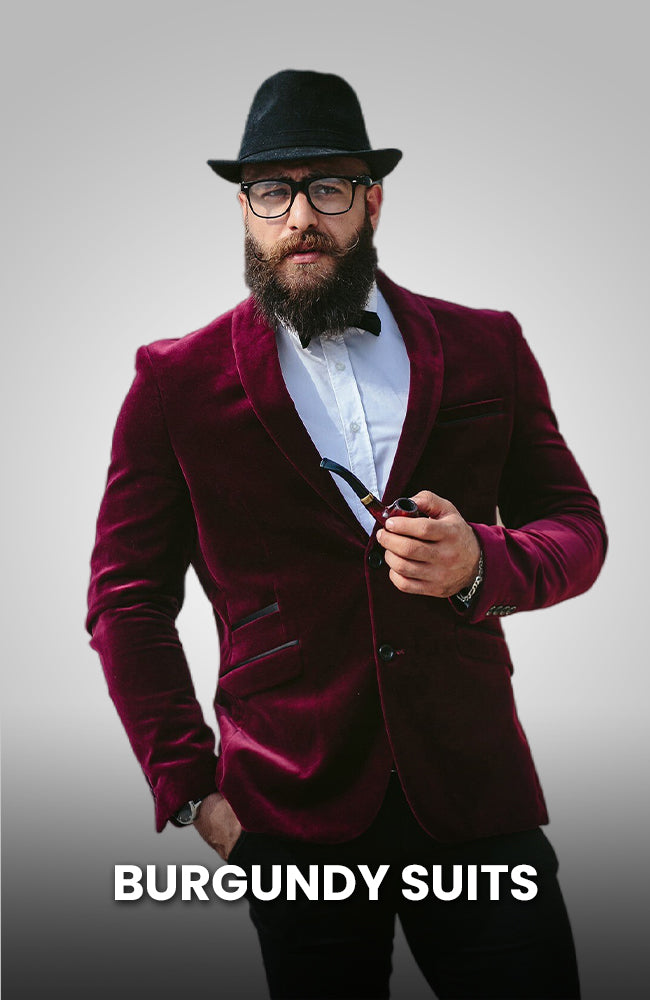thumbnail image 2 of Fortino Landi Men’s Burgundy Tuxedo Suit – Sizes 38R To 60L, Regular Fit 2 of 5