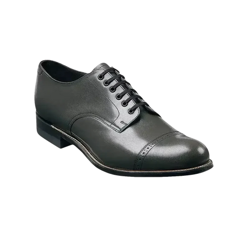 Men's Gray Stacy Adams Madison Cap Toe Lace-Up Leather Dress Shoes