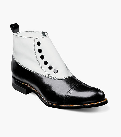Stacy Adams MADISON Spectator Spat Cap Toe Boot Black w/White by Stacy Adams Shoes