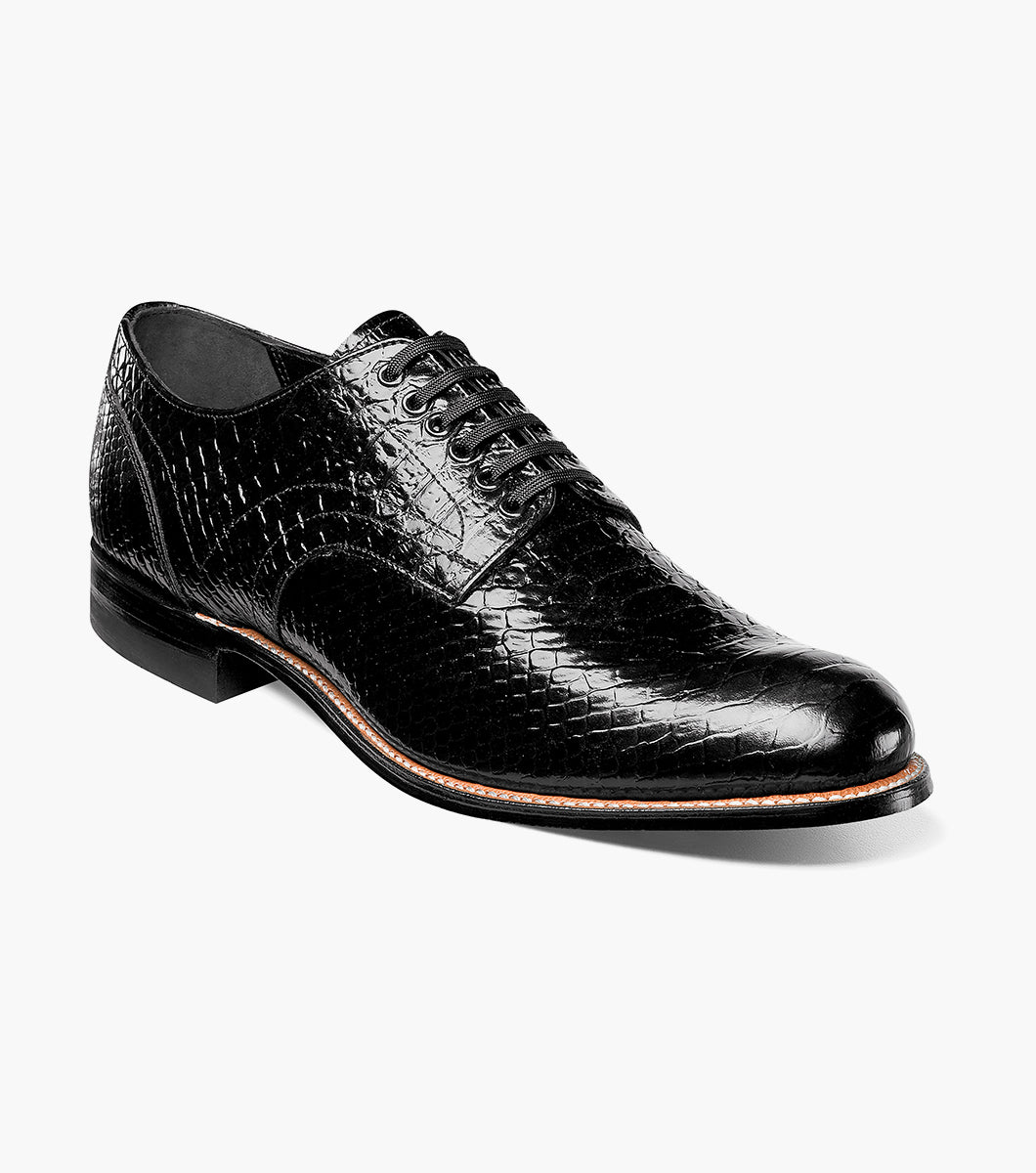Stacy Adams MADISON Anaconda Plain Toe Oxford Black by Stacy Adams Shoes - 7