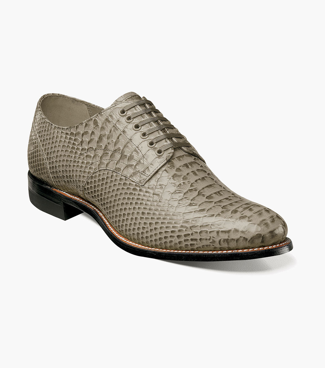 Stacy Adams MADISON Anaconda Plain Toe Oxford Gray by Stacy Adams Shoes - 7
