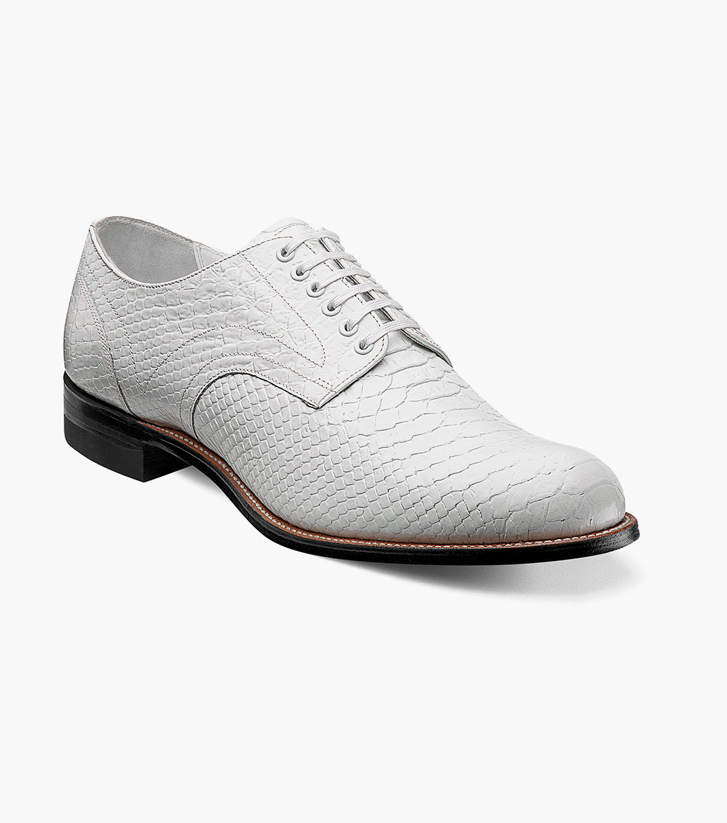 Stacy Adams MADISON Anaconda Plain Toe Oxford White by Stacy Adams Shoes - 7