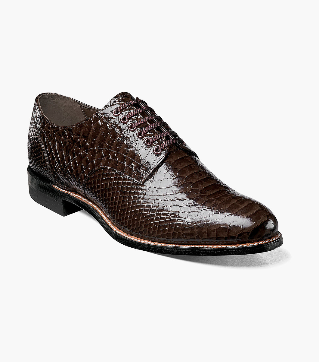 Stacy Adams MADISON Anaconda Plain Toe Oxford Brown by Stacy Adams Shoes - 7