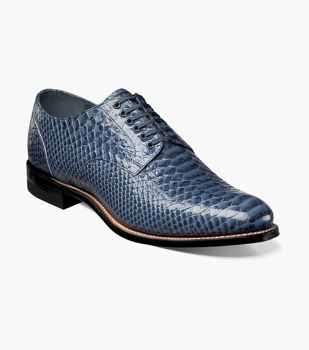Stacy Adams MADISON Anaconda Plain Toe Oxford Blue by Stacy Adams Shoes - 7