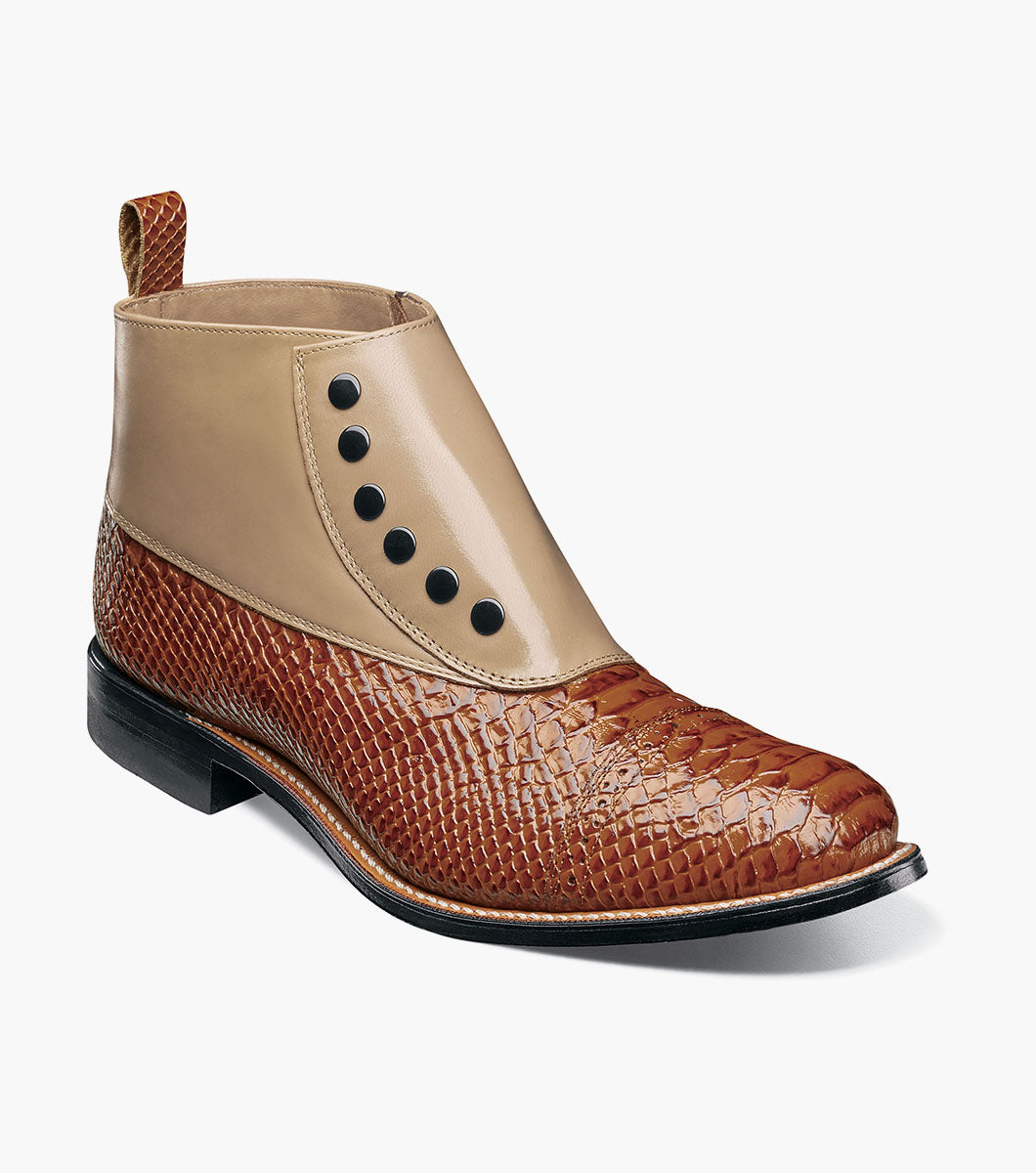 Stacy Adams MADISON Spectator Spat Cap Toe Demi Boot Tan Multi by Stacy Adams Shoes - 7