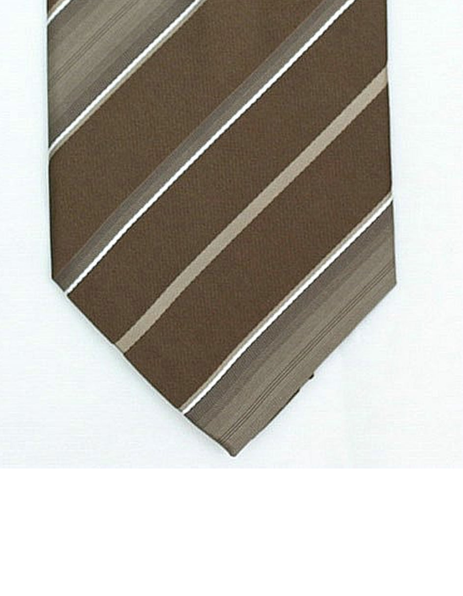 Mocha Stripe Neck Tie - One Size Fits All