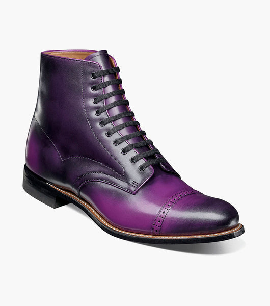 7 Stacy Adams MADISON Cap Toe Lace Up Boot Purple by Stacy Adams Shoes