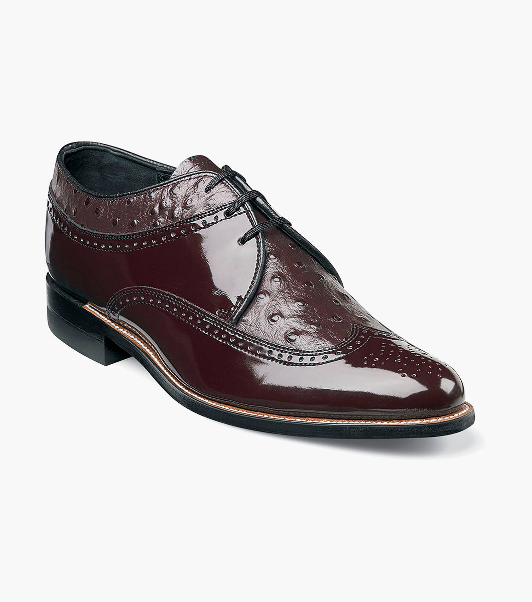 Stacy Adams DAYTON Ostrich Wingtip Oxford Burgundy by Stacy Adams Shoes - 7