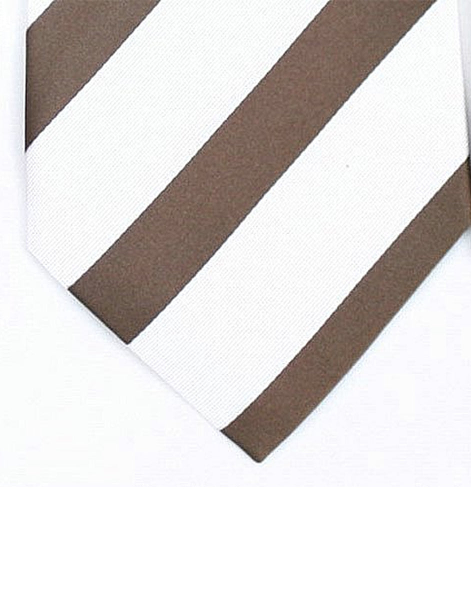 White & Brown Neck Tie - One Size Fits All