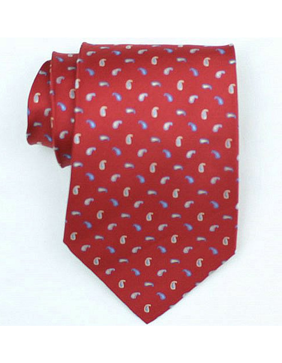 Red Paisley Neck Tie - One Size Fits All