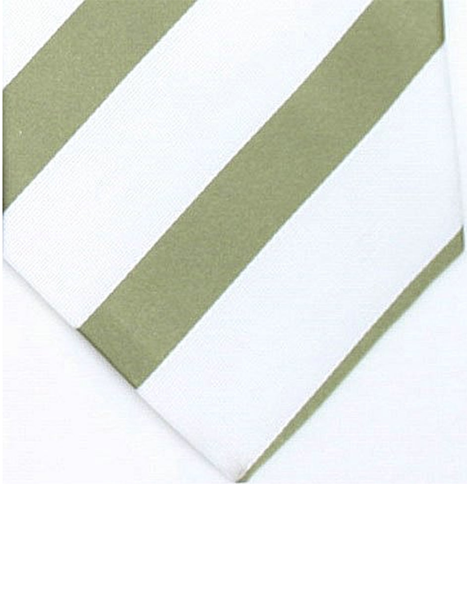Olive & White Neck Tie - One Size Fits All